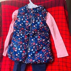 TODDLERS GIRL YOUNG HEART FLORAL PRINT SET